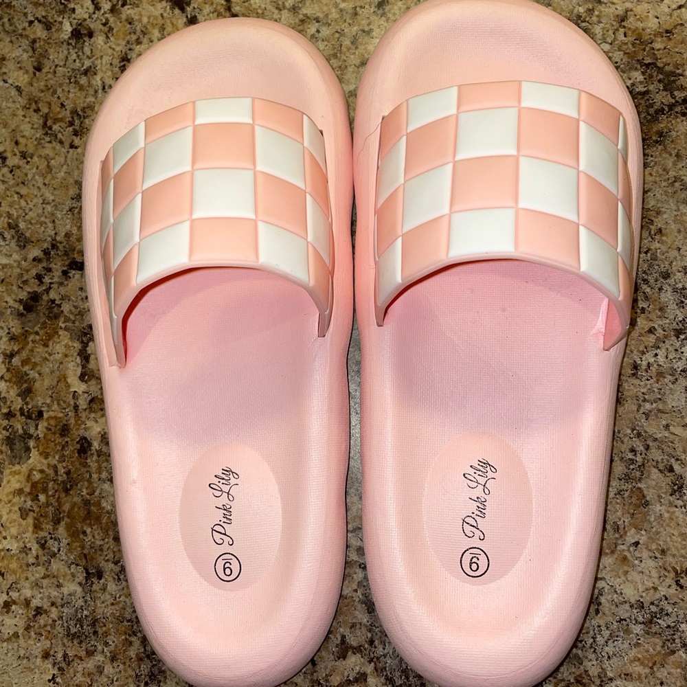 Pink lily slippers